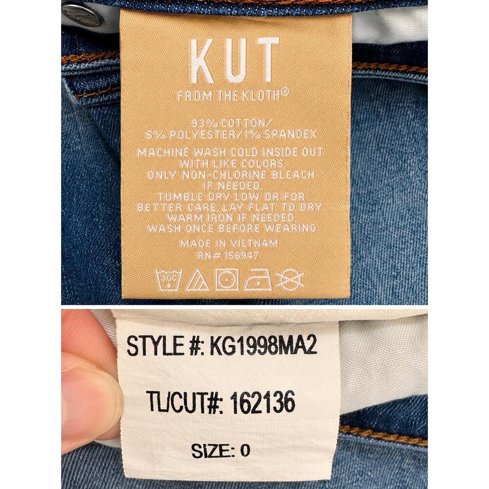 KUT from the Kloth Charlotte Wide Leg Ankle Jeans Size 0 High Rise Medium Wash - Picture 11 of 11